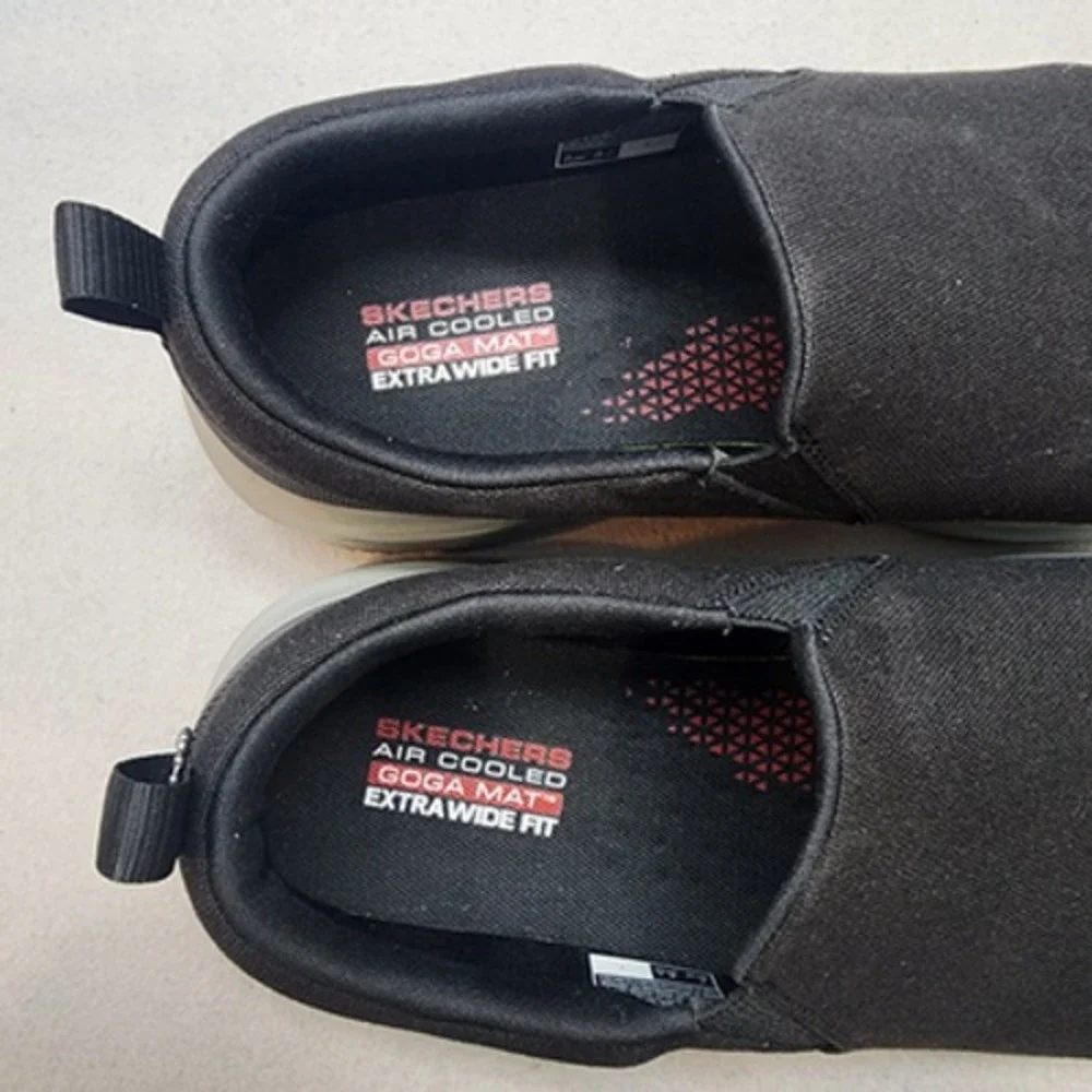 Skechers GoWalk Evolution Ultra Rapid Black Grey Extra Wide Fit Mens 9.5 54736WW